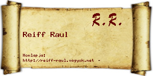 Reiff Raul névjegykártya